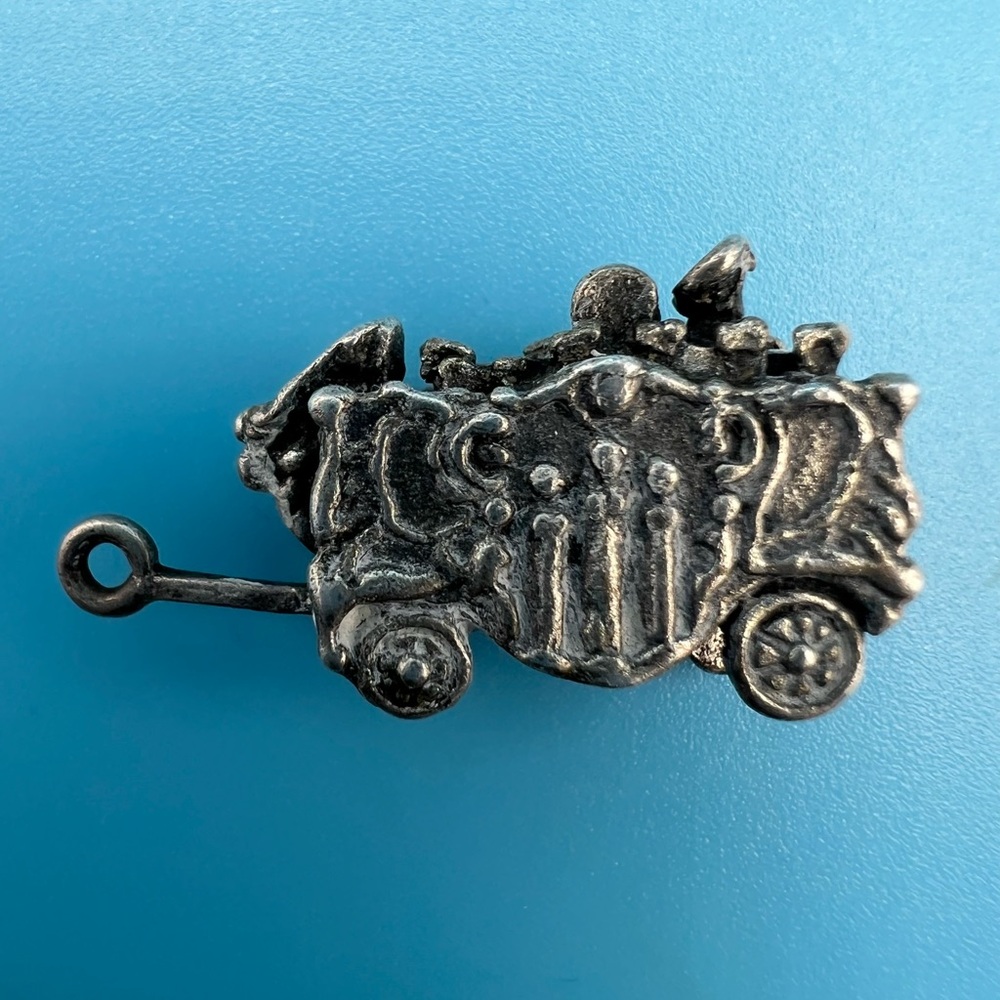 Vintage Sterling Circus  Coach Charm